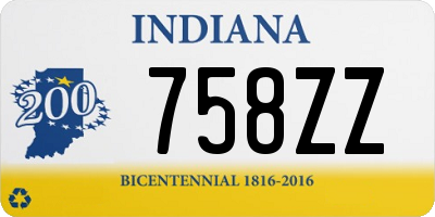 IN license plate 758ZZ