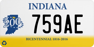 IN license plate 759AE