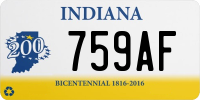 IN license plate 759AF