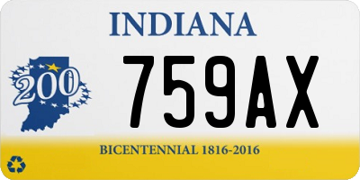 IN license plate 759AX