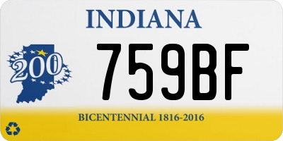 IN license plate 759BF