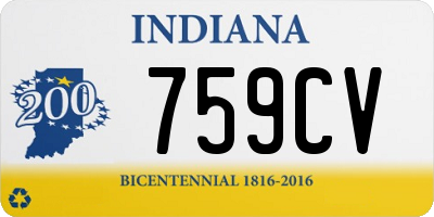 IN license plate 759CV