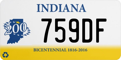 IN license plate 759DF