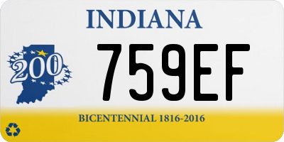 IN license plate 759EF