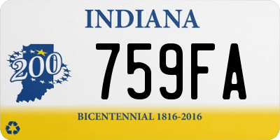 IN license plate 759FA