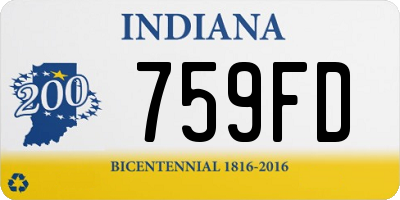 IN license plate 759FD