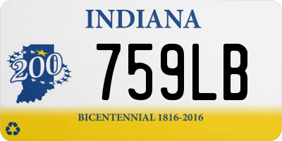 IN license plate 759LB