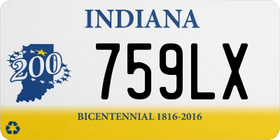 IN license plate 759LX