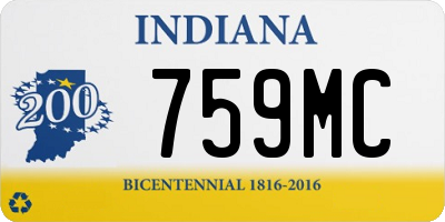 IN license plate 759MC