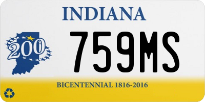 IN license plate 759MS