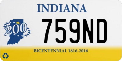 IN license plate 759ND