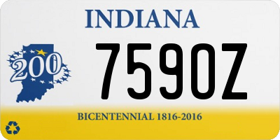 IN license plate 759OZ