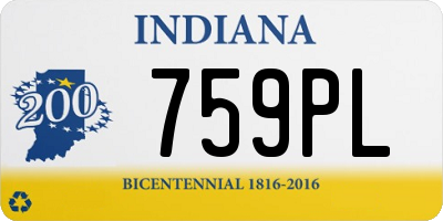 IN license plate 759PL