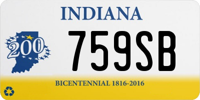 IN license plate 759SB