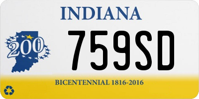 IN license plate 759SD