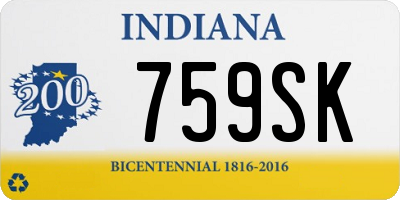 IN license plate 759SK