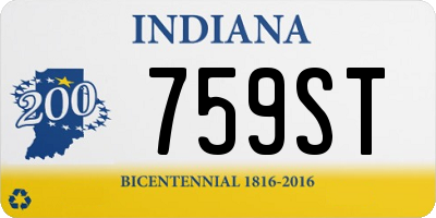 IN license plate 759ST