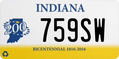 IN license plate 759SW