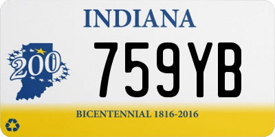 IN license plate 759YB