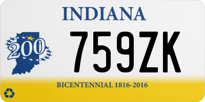 IN license plate 759ZK