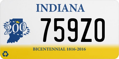 IN license plate 759ZO