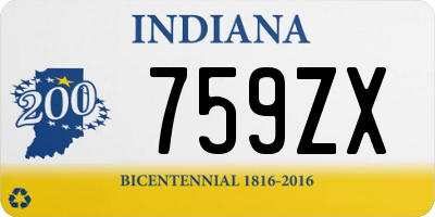 IN license plate 759ZX