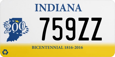 IN license plate 759ZZ