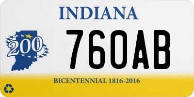 IN license plate 760AB