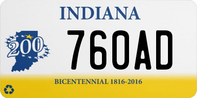 IN license plate 760AD