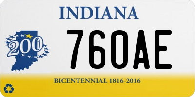 IN license plate 760AE