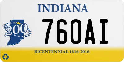 IN license plate 760AI