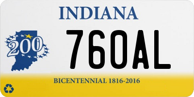 IN license plate 760AL