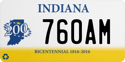 IN license plate 760AM
