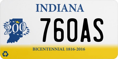 IN license plate 760AS