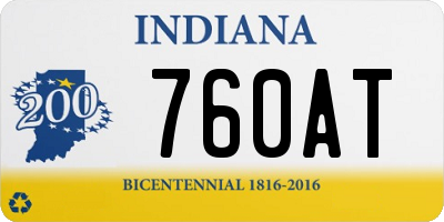IN license plate 760AT