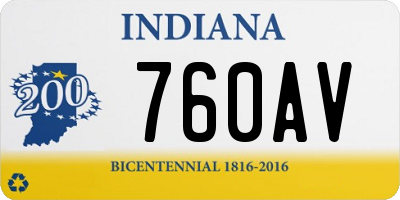 IN license plate 760AV