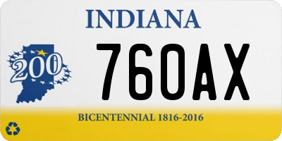 IN license plate 760AX