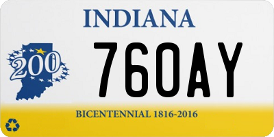 IN license plate 760AY