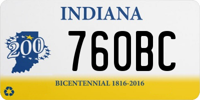 IN license plate 760BC
