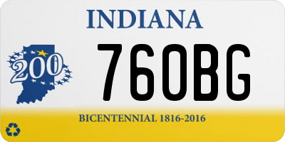 IN license plate 760BG