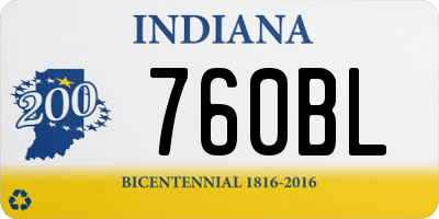 IN license plate 760BL
