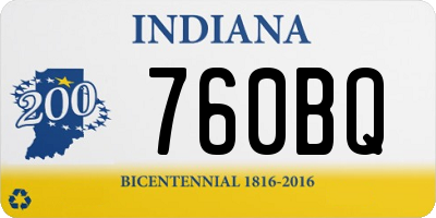 IN license plate 760BQ
