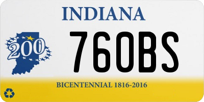 IN license plate 760BS