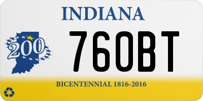 IN license plate 760BT