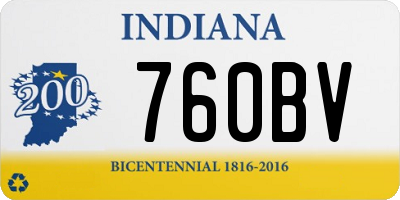 IN license plate 760BV