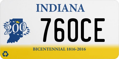 IN license plate 760CE