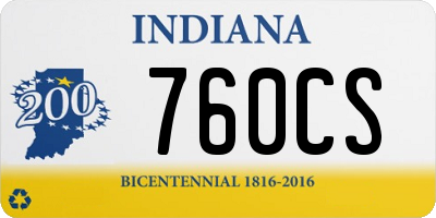 IN license plate 760CS