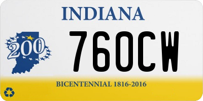 IN license plate 760CW