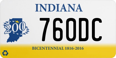 IN license plate 760DC