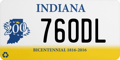 IN license plate 760DL